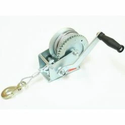 Varan Motors - H1200 Treuil Manuel à Manivelle 544/1088kg Pour Remorque, Quad, Bateau Avec Cable De Ø4.8mm X 10m - Gris