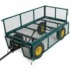Varan Motors - TC1840A Chariot De Jardin, Remorque à Main, Avec Bâche, Cotés Amovibles, Max 350Kg - Vert -VARAN MOTORS Soldes Magasin 138771 2