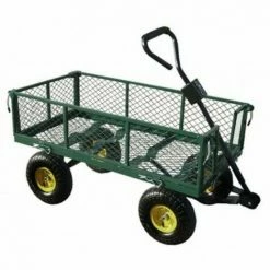 Varan Motors - TC1840A Chariot De Jardin, Remorque à Main, Avec Bâche, Cotés Amovibles, Max 350Kg - Vert -VARAN MOTORS Soldes Magasin 138771 3
