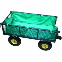 Varan Motors - TC1840A Chariot De Jardin, Remorque à Main, Avec Bâche, Cotés Amovibles, Max 350Kg - Vert -VARAN MOTORS Soldes Magasin 138771 5
