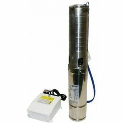 Varan Motors - 4SM3-6F Pompe à Eau Immergée Pour Puits Profond Ou Forage, 4m³/h - 34m, 370Watt, Rotor INOX - Gris