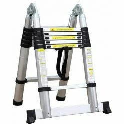 Varan Motors - DLT706B Echelle Télescopique Multi-fonctions En Alu De 3.80m, 12 échelons - Gris