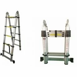 Varan Motors - DLT705B Echelle Télescopique Multi-fonctions En Alu De 3.2m, 10 échelons - Gris