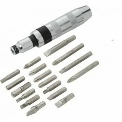 Varan Motors - VT13390 Coffret Tournevis De Frappe Avec Embouts, 18 Pièces, Tournevis à Frapper - Gris