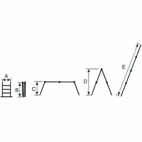 Varan Motors - DLM104 Echelle, Escabeau, Echafaudage Multi-fonctions En Alu De 4.60m, 16 échelons - Gris 4 Varan Motors - DLM104 Echelle, Escabeau, Echafaudage Multi-fonctions En Alu De 4.60m, 16 échelons - Gris – Image 2