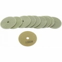 Varan Motors - NEWGP-01-6 10pcs Pads Diamant 100mm Grain 1000 Pour Polissage à L'eau, Polisseuse à L'eau - Beige