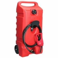 Varan Motors - NEDLP-34 Jerrycan Sur Roues, Réservoir à Carburant 53 Litres Avec Pistolet De Distribution Essence Diesel Kérosène, Distributeur Nomade - Rouge