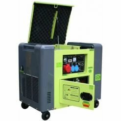 VARAN MOTORS Soldes Magasin 3 Varan Motors - 92625 Générateur électrique Diesel Insonorisé Type Panda Groupe électrogène 400V+230V 6.25kVa - Vert