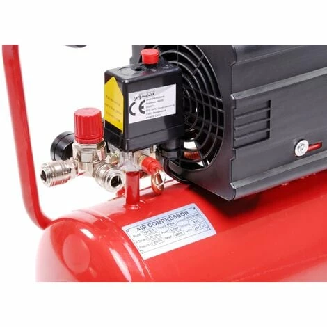 Varan Motors - 184005 Compresseur D'air 24L 2CV 1.5KW, 130 Litres Par Minute - Rouge 7 Varan Motors - 184005 Compresseur D'air 24L 2CV 1.5KW, 130 Litres Par Minute - Rouge – Image 5