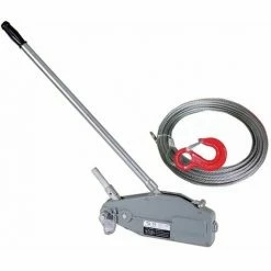 Varan Motors - Hoh800 Tire-fort, Tire-câble Manuel, Treuil De Halage à Levier 800Kg + Câble 20 Mètres ø8.3mm - Gris