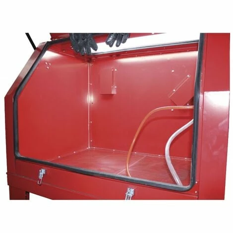 Varan Motors - SB990L Cabine De Sablage, Microbilleuse, Sableuse à Manchons Professionnelle 990 Litres Avec Aspiration - Rouge 6 Varan Motors - SB990L Cabine De Sablage, Microbilleuse, Sableuse à Manchons Professionnelle 990 Litres Avec Aspiration - Rouge – Image 4