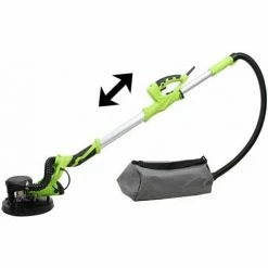 Varan Motors - ZL-225A Ponceuse à Bras Girafe Téléscopique Pour Plâtre Et Plaque De Plâtre, Avec Aspiration Des Poussières Et Sac - Vert